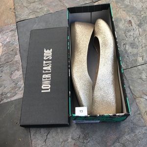 Lower East Side 13 Clinton gold glitter flats